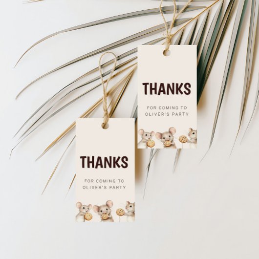 Cookie & Maus Kid Party Vielen Dank für Ihre Unter Geschenkanhänger