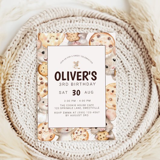 Cookie & Maus Kindergeburtstag Einladung