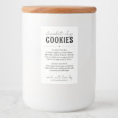 Cookie-Mix in einem Jar-Geschenk Lebensmitteletikett (Vorderseite)