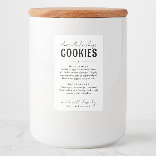 Cookie-Mix in einem Jar-Geschenk Lebensmitteletikett (Vorderseite)