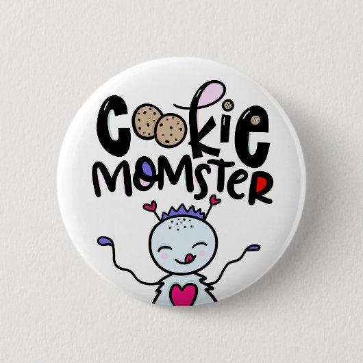 Cookie Momster, handgezogen Button (Vorderseite)