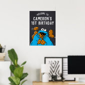 Cookie Monster 1. Geburtstag Begrüßung Poster (Heimbüro)