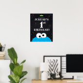 Cookie Monster | 1. Geburtstag Begrüßung Poster (Heimbüro)