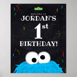 Cookie Monster | 1. Geburtstag Begrüßung Poster