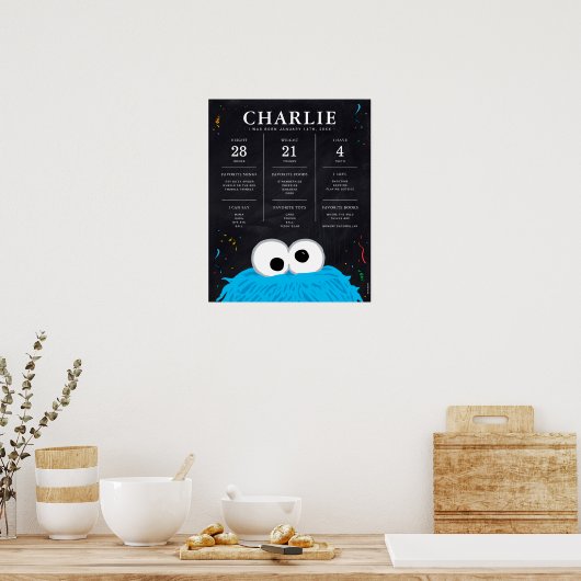Cookie Monster | 1. Geburtstag - Meilenstein Poster (Küche)