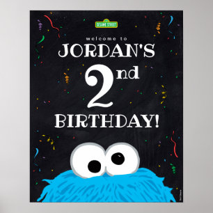 Cookie Monster   2. Geburtstag Willkommen Poster