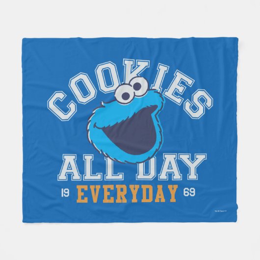 Cookie Monster Alltag Fleecedecke (Vorderseite (Horizontal))