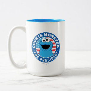 Cookie Monster als Präsident Zweifarbige Tasse