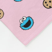 Cookie Monster and Cookies Pink Pattern Fleecedecke (Ecke)