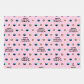Cookie Monster and Cookies Pink Pattern Geschenkpapier Set (Vorderseite)