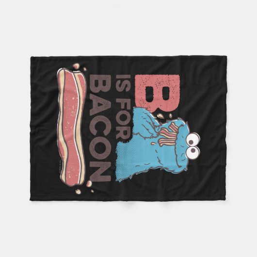Cookie Monster B Is For Bacon Fleecedecke (Vorderseite (Horizontal))