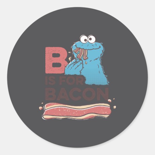 Cookie Monster B Is For Bacon  Runder Aufkleber (Vorderseite)