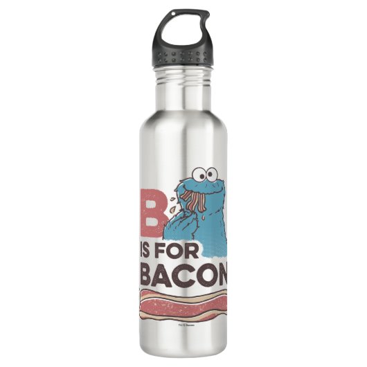 Cookie Monster | B ist für Bacon Edelstahlflasche (Vorderseite)