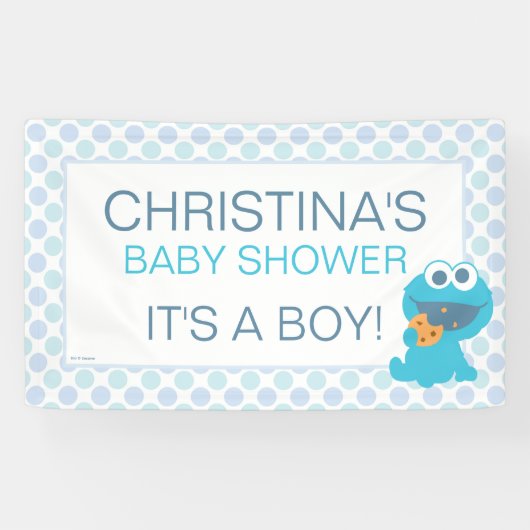 Cookie Monster Baby Dusche Banner (Horizontal)