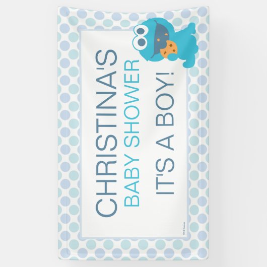 Cookie Monster Baby Dusche Banner (Vertikal)