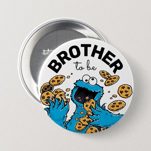 Cookie Monster Baby Dusche Bruder zu sein Button (Vorne & Hinten)