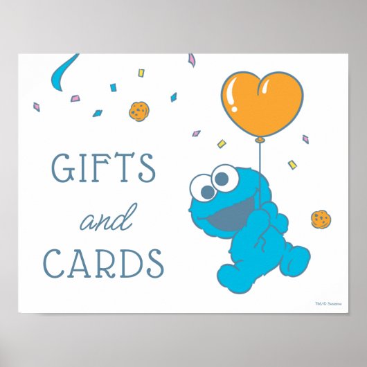 Cookie Monster Baby Dusche Geschenke & Karten Unte Poster (Vorne)