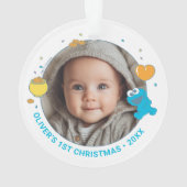 Cookie Monster Baby First Christmas Photo Ornament (Rückseite)