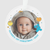 Cookie Monster Baby First Christmas Photo Ornament (Vorderseite)