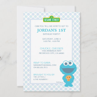 Cookie Monster Baby Geburtstag Einladung