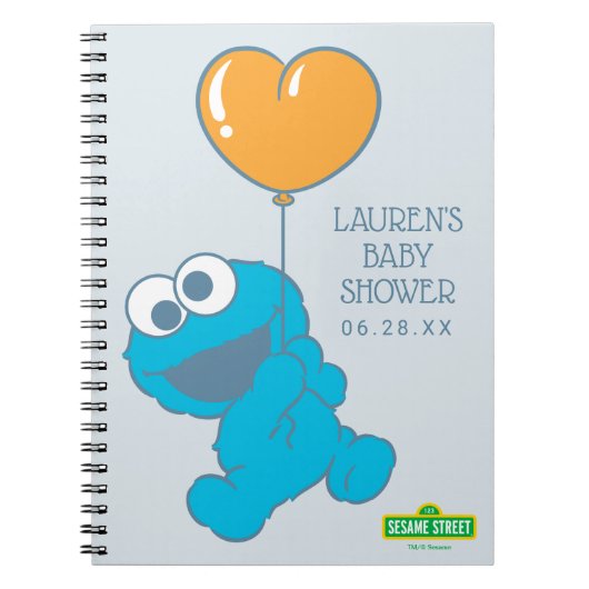 Cookie Monster Baby Shower Guest & Gift List Notizblock (Vorderseite)