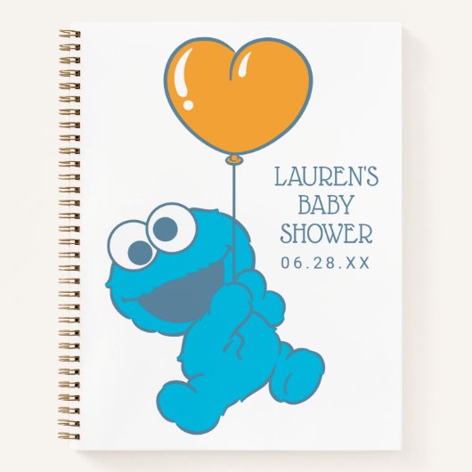 Cookie Monster Baby Shower Guest & Gift List Notizblock (Vorderseite)