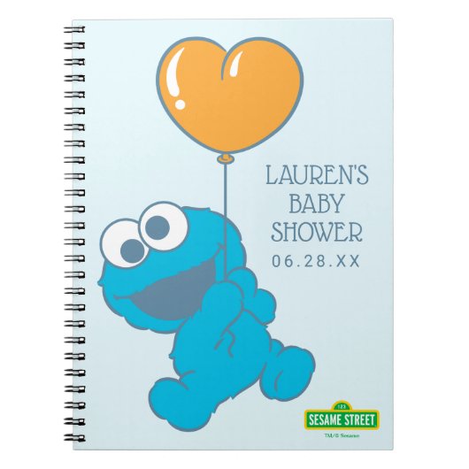 Cookie Monster Baby Shower Guest & Gift List Notizblock (Vorderseite)