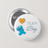 Cookie Monster Baby Shower Team Junge Button (Vorne & Hinten)