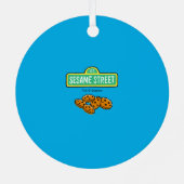 Cookie Monster Baby's 1st Christmas Photo Metal Or Ornament Aus Metall (Rückseite)