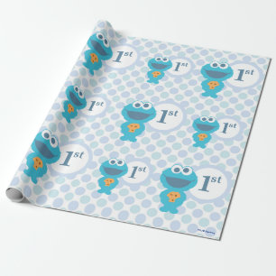 Cookie Monster   Baby's First Birthday Geschenkpapier