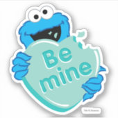 Cookie Monster "Be Mine" Valentine's Heart Candy Aufkleber (Vorderseite)