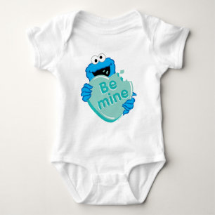 Cookie Monster "Be Mine" Valentine's Heart Candy Baby Strampler