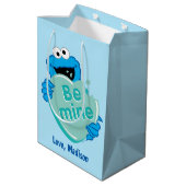 Cookie Monster "Be Mine" Valentine's Heart Candy Mittlere Geschenktüte (Rückseite Schrägansicht)