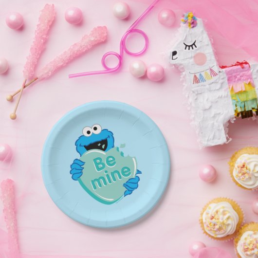 Cookie Monster "Be Mine" Valentine's Heart Candy Pappteller (Party)