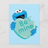 Cookie Monster "Be Mine" Valentine's Heart Candy Postkarte (Vorderseite)