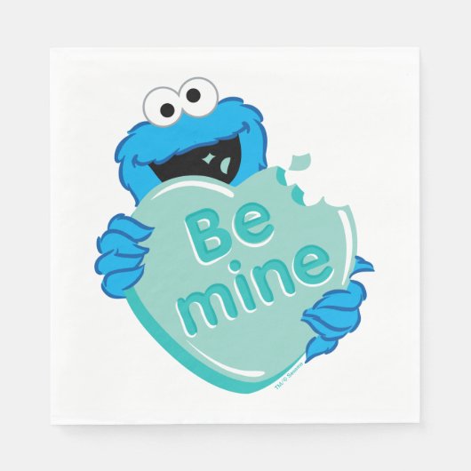 Cookie Monster "Be Mine" Valentine's Heart Candy Serviette (Vorderseite)