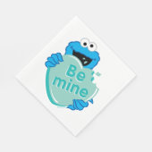 Cookie Monster "Be Mine" Valentine's Heart Candy Serviette (Ecke)