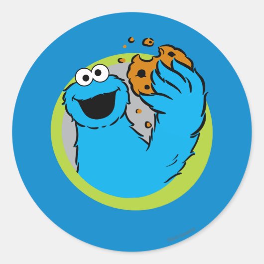 Cookie Monster Bild Runder Aufkleber (Vorderseite)