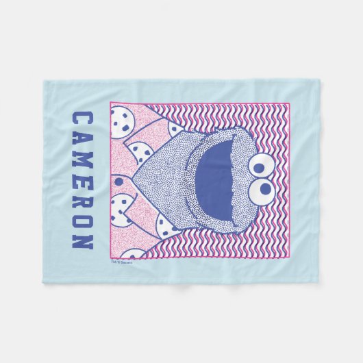 Cookie Monster | Button-Down-Cookie-Shirt Fleecedecke (Vorderseite (Horizontal))
