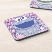 Cookie Monster | Button-Down-Cookie-Shirt Getränkeuntersetzer (Linke Seite)