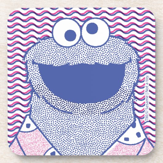 Cookie Monster | Button-Down-Cookie-Shirt Getränkeuntersetzer (Vorderseite)