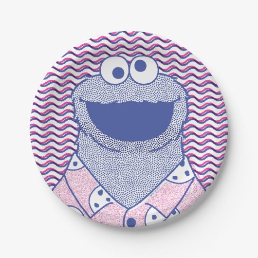 Cookie Monster | Button-Down-Cookie-Shirt Pappteller (Vorderseite)