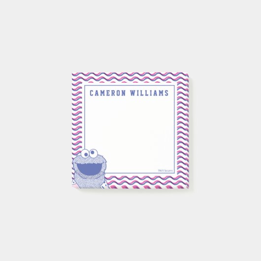 Cookie Monster | Button-Down-Cookie-Shirt Post-it Klebezettel (Vorderseite)