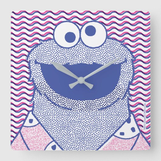 Cookie Monster | Button-Down-Cookie-Shirt Quadratische Wanduhr (Vorderseite)