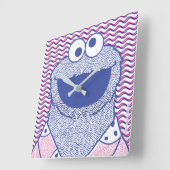 Cookie Monster | Button-Down-Cookie-Shirt Quadratische Wanduhr (Winkel)