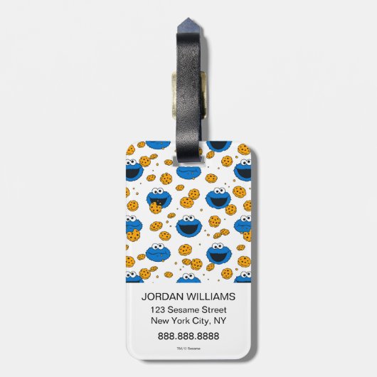 Cookie Monster | C ist für Cookie Pattern Gepäckanhänger (Rückseite vertikal)