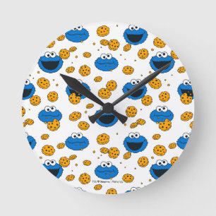 Cookie Monster C steht für Keksmuster Runde Wanduhr