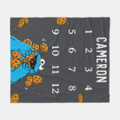 Cookie Monster Chalkboard Baby Milestone Fleecedecke (Vorderseite (Horizontal))