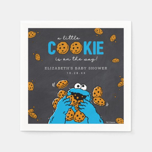 Cookie Monster Chalkboard Kinderdusche Serviette (Vorderseite)