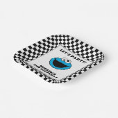 Cookie Monster Checkerboard Birthday Pappteller (Gewinkelt)
